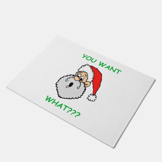 De grappige kerstman verbaasde je wat je wilt deurmat (Schuin)