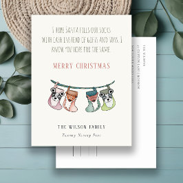 De grappige kerstman vult de kast met een cashKers Feestdagenkaart