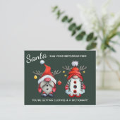 De grappige kerstman zag je sociale media na Kerst Feestdagenkaart (Staand voorkant)