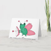 De grappige kikker van Valentijn cupid Feestdagen Kaart (Achterkant)