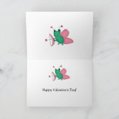 De grappige kikker van Valentijn cupid Feestdagen Kaart (Binnen)