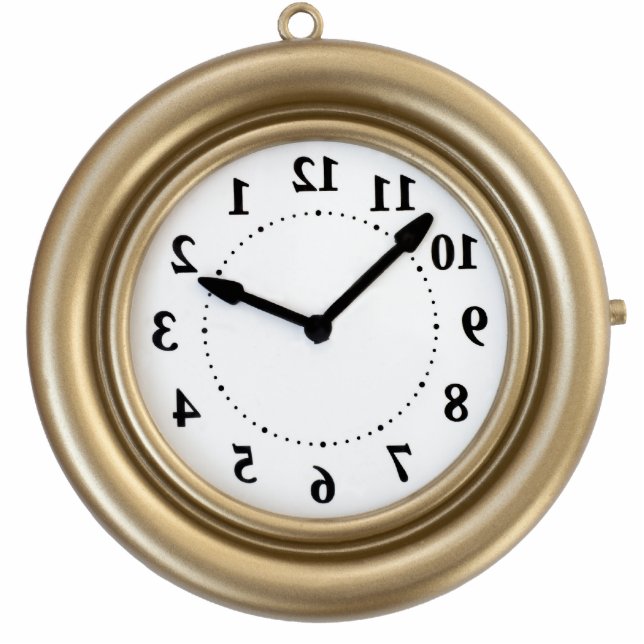 De grappige klok van het witte konijn staand fotobeeldje  (Voorkant)