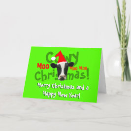 De grappige Koe van de Kerstman van Kerstmis Cowy Feestdagen Kaart