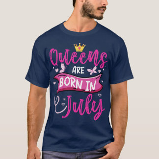 De grappige koninginnen zijn geboren in juli jongs t-shirt