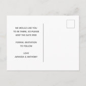 De grappige krantenfoto bewaart de datum uitnodiging briefkaart (Achterkant)