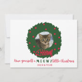 De grappige Kroon van Kerstmis van de Kat met Uw Feestdagenkaart (Voorkant)