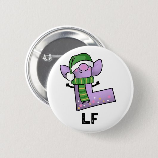 De grappige letter L Pun Ronde Button 5,7 Cm (Voorkant /achterkant)