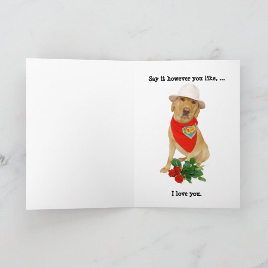 De grappige Liefde van de Hond/van het Feestdagen Kaart (Binnen)