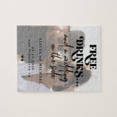 De grappige moderne fotobruiloft redt de datum legpuzzel (Horizontaal)