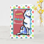 De grappige Oude Verjaardag van de Hond Kaart (Gele Bloem)