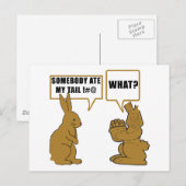 De grappige Paashaas van de Chocolade Feestdagenkaart (Voorkant / Achterkant)