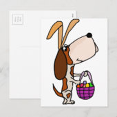 De grappige Paashaas van de Hond van Basset Hound Feestdagenkaart (Voorkant / Achterkant)
