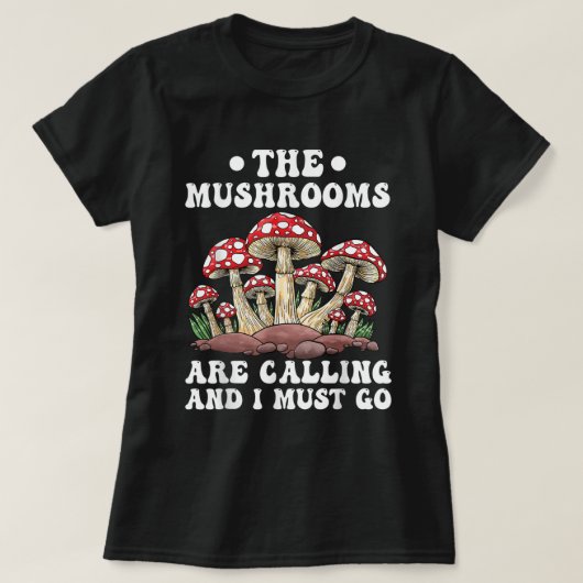 De grappige paddenstoelen die op de paddenstoelen  t-shirt (Design voorkant)