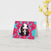 De grappige Panda draagt Keerkringen van de Kaart (Gele Bloem)