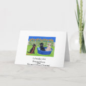 De grappige Partij Labradors van de Pool Kaart (Achterkant)