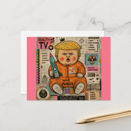 De grappige peuter president briefkaart (Voorkant / Achterkant in situ)