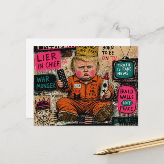 De grappige peuter president briefkaart (Voorkant / Achterkant in situ)