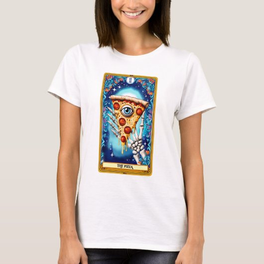 De Grappige Pizzakaart T-shirt (Voorkant)