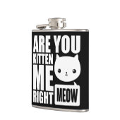 De grappige Pret is u Katje me de Juiste Fles van Heupfles (Links)