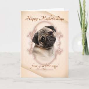 De grappige Pug Kaart van het Moederdag