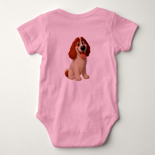 De grappige puppy van baby romper (Achterkant)