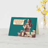 De grappige Retro Kaart van de Huisvrouw (Gele Bloem)