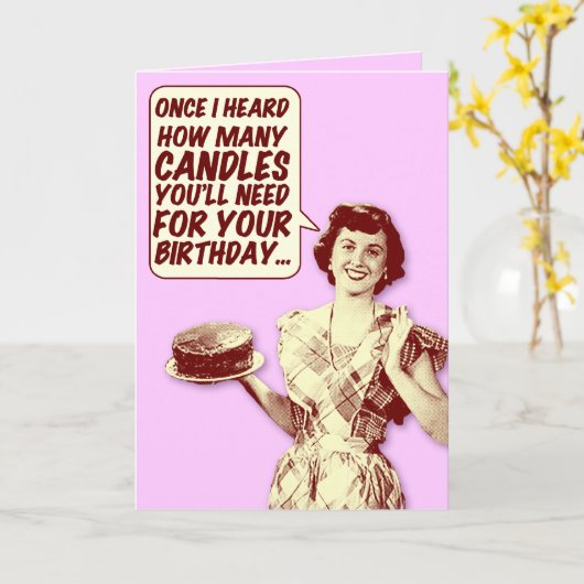 De grappige Retro Kaart van de Verjaardag van de (Gele Bloem)