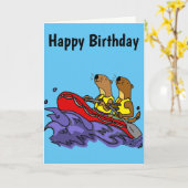 De grappige Rivier Rafting van de Otters van het Kaart (Gele Bloem)