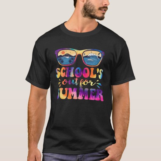De grappige school is op de zomerdag van Stropdas- T-shirt (Voorkant)