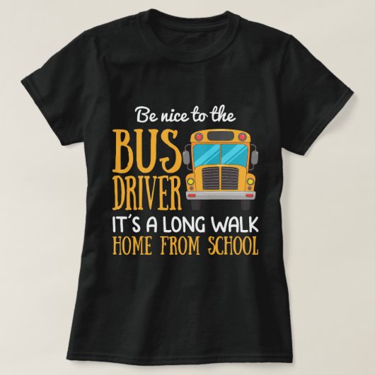 De grappige schoolbus-chauffeur is aardig voor de  t-shirt (Design voorkant)