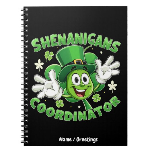  De Grappige Shenanigans Coördinator  Notitieboek (Voorkant)