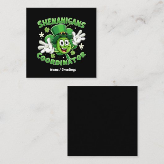 De grappige Shenanigans-coördinator Vierkante Visitekaartje (Voorkant / Achterkant)