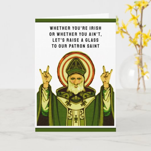 de grappige St. Patrick kaart van de Dag (Gele Bloem)