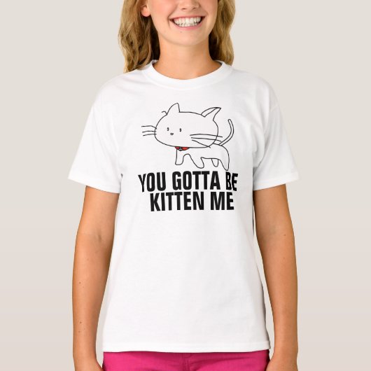 De grappige T-shirts van de Kat voor Meisjes, (Voorkant)