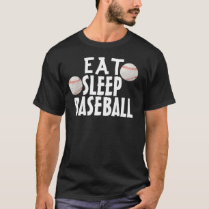 De grappige T-shirts van het Honkbal, eten Slaap