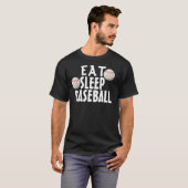 De grappige T-shirts van het Honkbal, eten Slaap (Voorkant volledig)