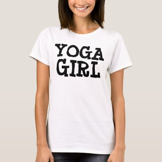 De grappige t-shirts van het MEISJE van de YOGA (Voorkant)