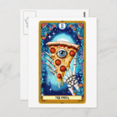 De grappige tarotkaart van de pizza briefkaart (Voorkant / Achterkant)