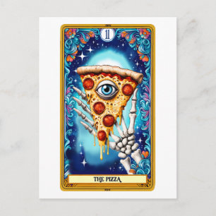 De grappige tarotkaart van de pizza briefkaart