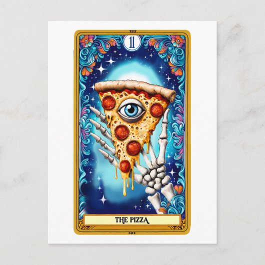 De grappige tarotkaart van de pizza briefkaart (Voorkant)