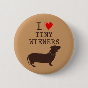 De grappige Tekkel van het Worstje van de Liefde Ronde Button 5,7 Cm