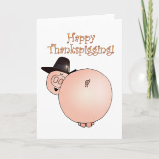 De Grappige Thanksgiving van het Varken van de Feestdagen Kaart