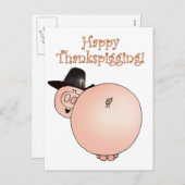 De Grappige Thanksgiving van het Varken van de Feestdagenkaart (Voorkant / Achterkant)
