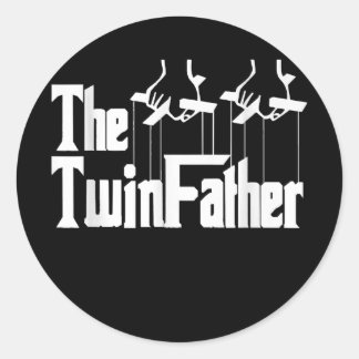 De grappige vader van de TwinVader, een tweelingva Ronde Sticker