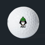 De grappige vastgestelde gift van de golfballen<br><div class="desc">Grappige de golfbal vastgestelde gift van de pinguïncartoon voor hem of haar. Geparafeerde golfballen met prettypografie. Het monogramballen van de douane voor golfspelers. Sjabloon met monogram met trendy ontwerp. Gepersonaliseerde sportentoebehoren met 3 brieven. Personaliseerbare sjabloon met douanenaam of aanvankelijke brieven met monogram. Van de pret collectief bedrijfs, de pensionerings, van...</div>