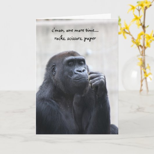 De grappige Verjaardag van de Gorilla, het Kaart (Gele Bloem)