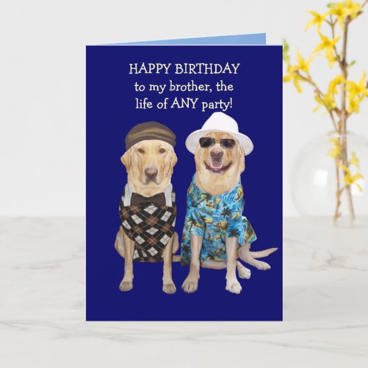 De grappige Verjaardag van de Hond/van het Kaart (Gele Bloem)