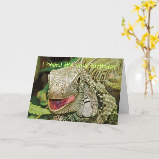 De grappige verjaardag van de leguaan kaart (Gele Bloem)