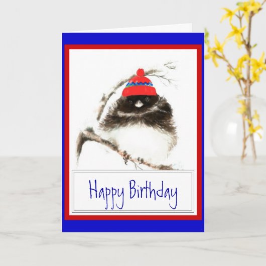 De grappige Verjaardag van de Winter met de Leuke Kaart (Gele Bloem)