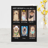 De grappige Verjaardag van de Zoon Kaart (Gele Bloem)